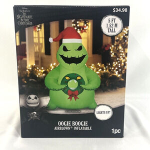 Disney Oogie Boogie Christmas Inflatable Wreath 5 ft Nightmare Before Christmas